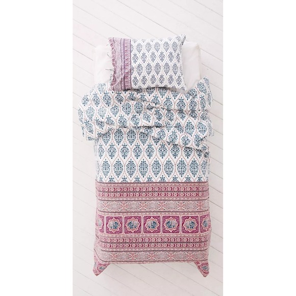 Urban Outfitters Plum & Bow Sofia Block Duvet Cover Boho Bedding Dorm Twin XL - Picture 1 of 7